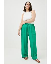 Karen Millen - Plus Size Premium Linen Viscose Woven Trouser - Lyst