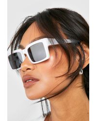 Boohoo - White Tinted Lense Sunglasses - Lyst
