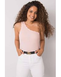 Love Lace - Ribbed One Shoulder Stretch Top - Lyst