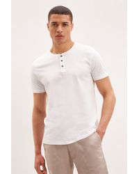 Burton - Regular Fit White Short Sleeve Grandad T-shirt - Lyst