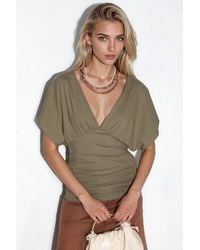 Busem - Slim Fit V-Neck Jersey Blouse - Lyst