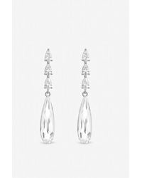 Jon Richard - Rhodium Plated Linear Pear Drop Earrings - Lyst