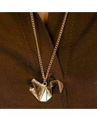 The Colourful Aura - Large Paper Cranes Swan Origami Pigeon Bird Animal Pendant Necklace - Lyst