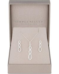 Simply Silver - Sterling Silver 925 Cubic Zirconia Infinity Set - Gift Boxed - Lyst