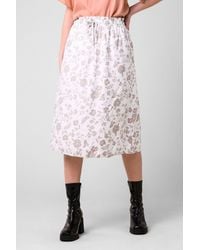 Enorsia - Summer Flower Linen Midi Skirt - Lyst