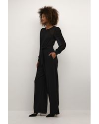 Kaffe - Emily Long Sleeve Belted Jumpsuit - Lyst