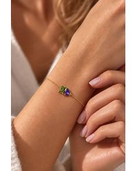 Lovii - 14K Plated August Peridot Birthstone Lucky Bracelet - Lyst