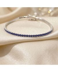 Harfi - Sapphire Gemstone Sterling Tennis Bracelet - Lyst