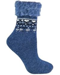 Sock Snob - 1 Pack Turn Over Top Warm Nordic Bed Socks For Winter - Lyst