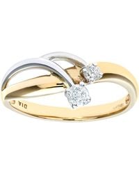 Jewelco London - 9Ct & 16Pts Diamond Duology Split Dress Ring - Lyst