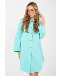 Love Lace - Cotton Elastane Shirt Dress With Pockets Style 223797 - Lyst