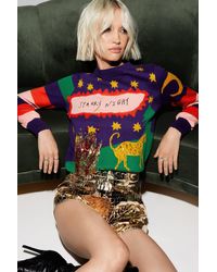 Nasty Gal - Tatiana Alida Starry Night Knit Christmas Sweater - Lyst