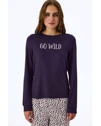 Penti - Midnight Mood Slogan Print Long Sleeve Pyjama Top - Lyst