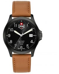 JDM MILITARY - Alpha I Black Dial Brown Leather Stainless Steel Watch - Jdm-wg001-04 - Lyst