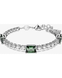 Swarovski - Matrix Mixed Cuts Tennis Rhodium Plated Bracelet 5666422 (M) - Lyst