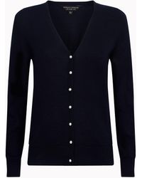 Dorothy Perkins - Navy V-neck Pearl Button Cardigan With Po - Lyst