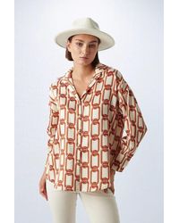 GUSTO - Printed Satin Shirt - Lyst