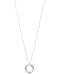Simply Silver - Sterling Silver Fluid Open Pendant Necklace - Lyst