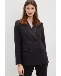 Dorothy Perkins - Black Double Breasted Tux Blazer - Lyst