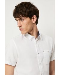 Burton - Regular Fit White Short Sleeve Textured Shirt - Lyst