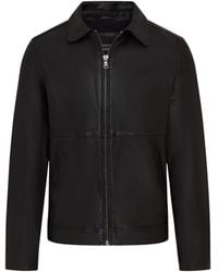 Infinity Leather - Leather Harrington Collar Biker Jacket-Alpha - Lyst