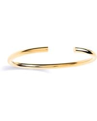Jewelco London - Gilded Round Tube Flexi Torque Bangle Bracelet 4Mm - Lyst