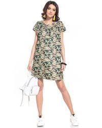 Love Lace - Boat Neck Mini Dress With Short Sleeves - Lyst