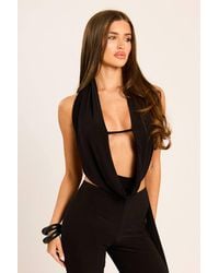Rebellious Fashion - Plunge Cowl Top & Capri Pants Co-Ord Set - Lyst