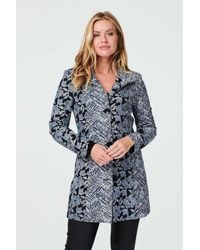 Izabel London - Floral Button Front Tailored Coat - Lyst
