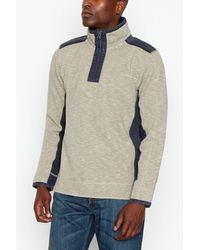Mantaray - Pique Panel Zip Neck Sweatshirt - Lyst