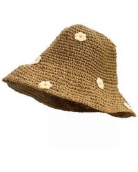 KDMD - Coffee Daisy Floppy Straw Sun Hat Wide Brim - Lyst