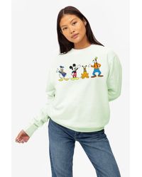 Disney - Mickey Mouse & Friends Line Up Womens Crew Sweatshirt - Lyst