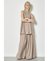 Apricot - Soft Pleat Wide-Leg Trousers - Lyst