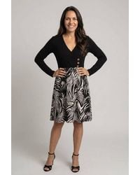 Izabel London - Abstract Long Sleeve Short Skater Dress - Lyst