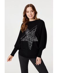 Izabel London - Star Embellished Knit Sweater - Lyst