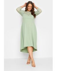 Yours - London Curve Sage Green Lace Sweetheart Midi Dress - Lyst