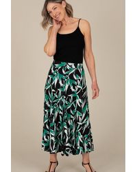Anna Rose - Leaf Print Shimmer Midi Skirt - Lyst