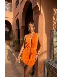 Rebellious Fashion - Wrap Front Halter Mini Dress - Lyst
