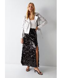 Warehouse - Disc Textured Sequin Maxi Skirt - Lyst