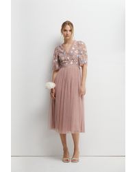 Coast - Meadow Floral Embroidered V Neck Bridesmaids Dress - Lyst