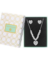 Jon Richard - Gift Packed Silver Heart Charm Necklace And Earring Jewellery Set - Lyst