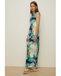 Oasis - Palm Printed Trapeze Midaxi Dress - Lyst