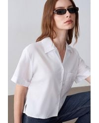 Dilvin - Cotton Poplin Crop Shirt - Lyst
