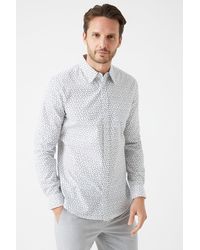 Burton - White Slim Fit Ditsy Floral Print Shirt - Lyst