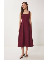 Happiness İstanbul - Square Collar A-Form Midi Dress With Zipper Closure - Lyst
