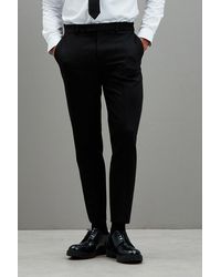 Burton - Skinny Fit Black Tuxedo Suit Trousers - Lyst