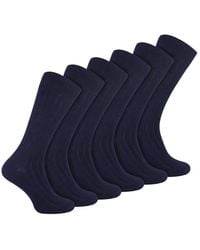 Sock Snob - 6 Pairs Plain Coloured Cotton Rich Ribbed Dress Socks - Lyst
