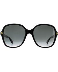 Gucci - Square Black Grey Gradient Sunglasses - Lyst