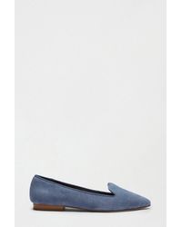 Dorothy Perkins - Suede Navy Led Cut Point Loafer - Lyst
