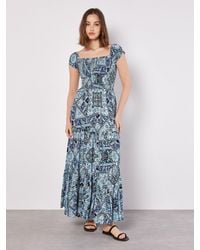 Apricot - Scarf Print Milkmaid Maxi Dress - Lyst